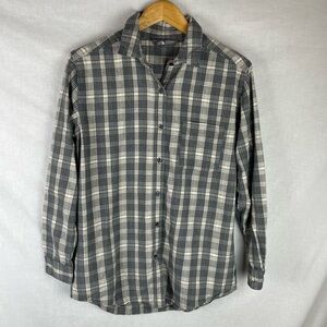 The North Face Women's Grey Plaid Long Sleeve Flannel M